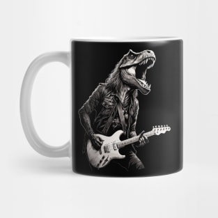 Rock & Roll Music Concert Festival Dinosaur T-rex Guitar Mug